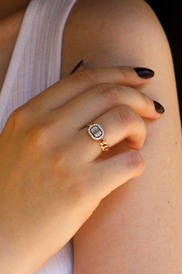 Baget & Zincir Yüzük 14 Ayar Altın