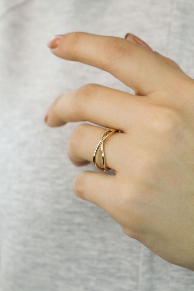 Sonsuzluk Yüzük 14 Ayar Altın