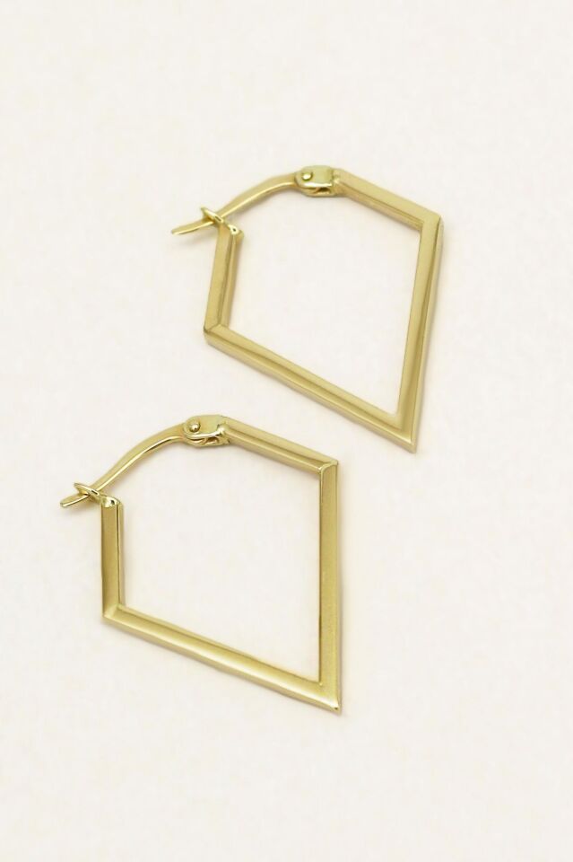 Mini Boy Elmas Model 14 Ayar Sarı Altın Küpe