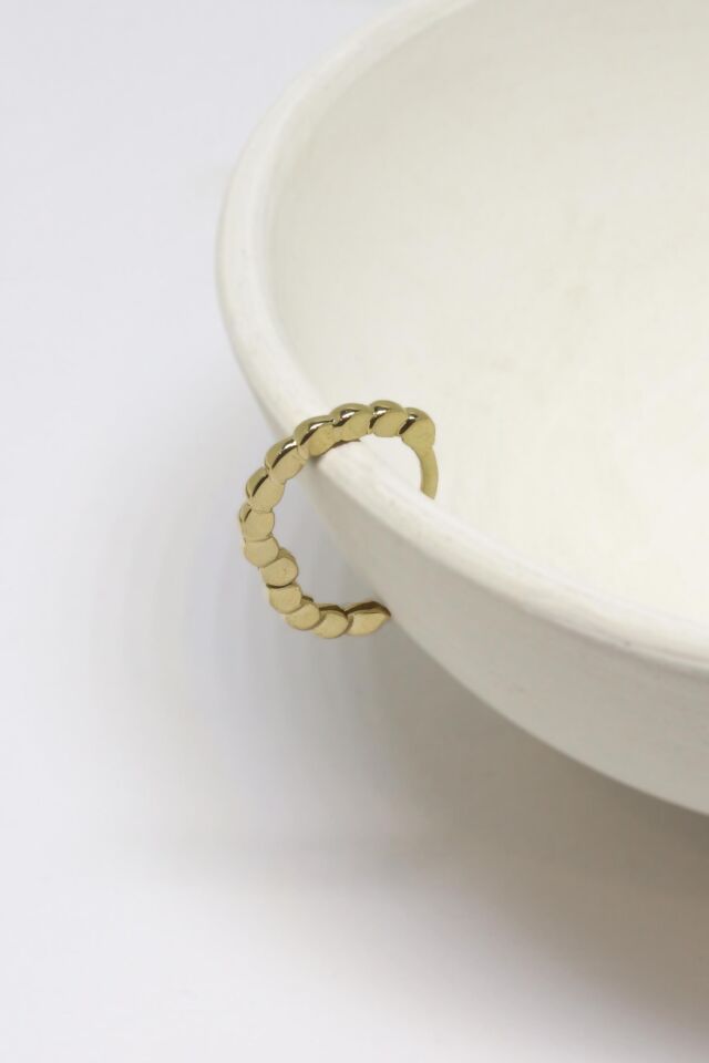 Minimal Ezme Top 14 Ayar Sarı Altın Halka Küpe