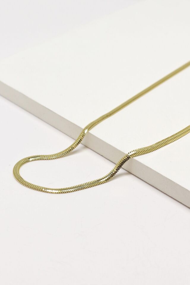 Balık Sırtı Model14 Ayar Sarı Altın Zincir