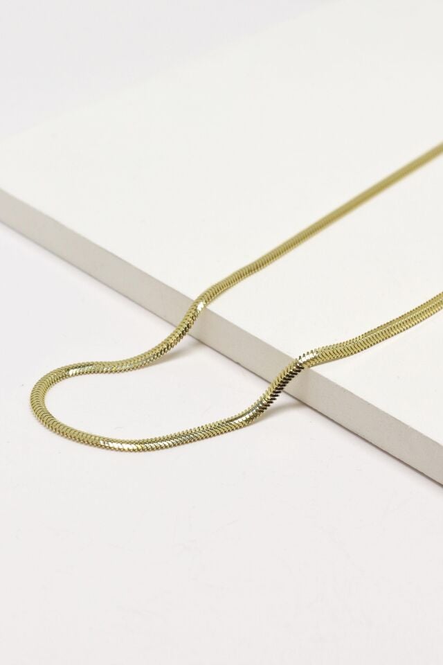 Balık Sırtı Model14 Ayar Sarı Altın Zincir