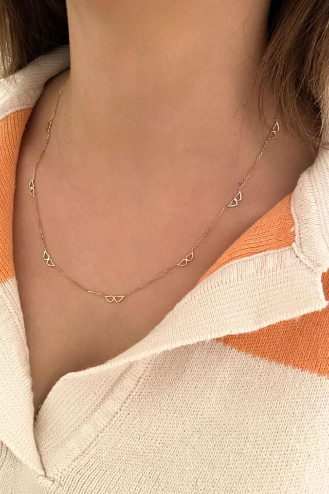 Melek Kanadı 14 Ayar Sarı Altın Zincir Kolye