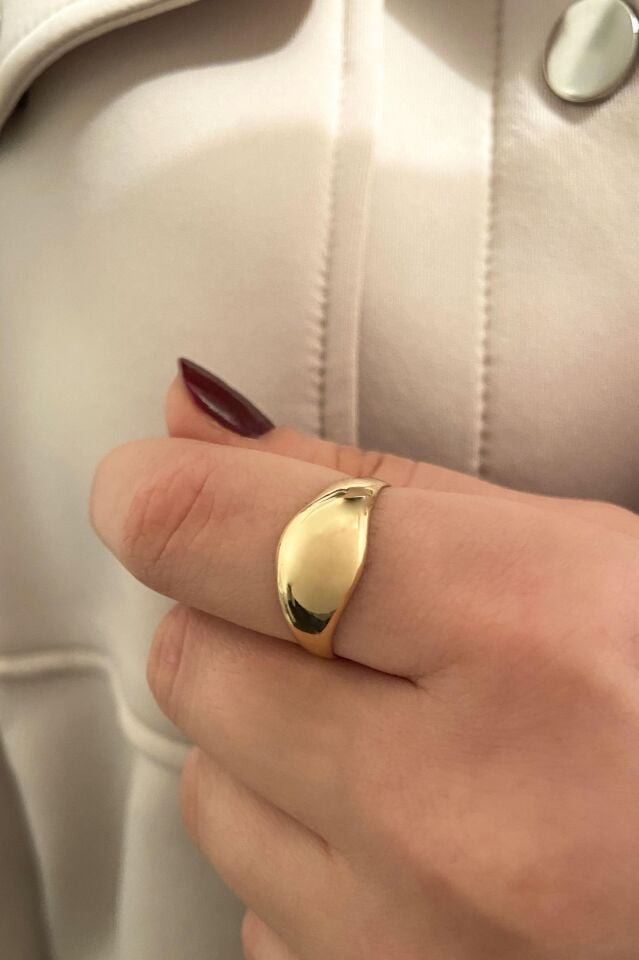 Yassı Sövalye 14 Ayar Sarı Altın Yüzük