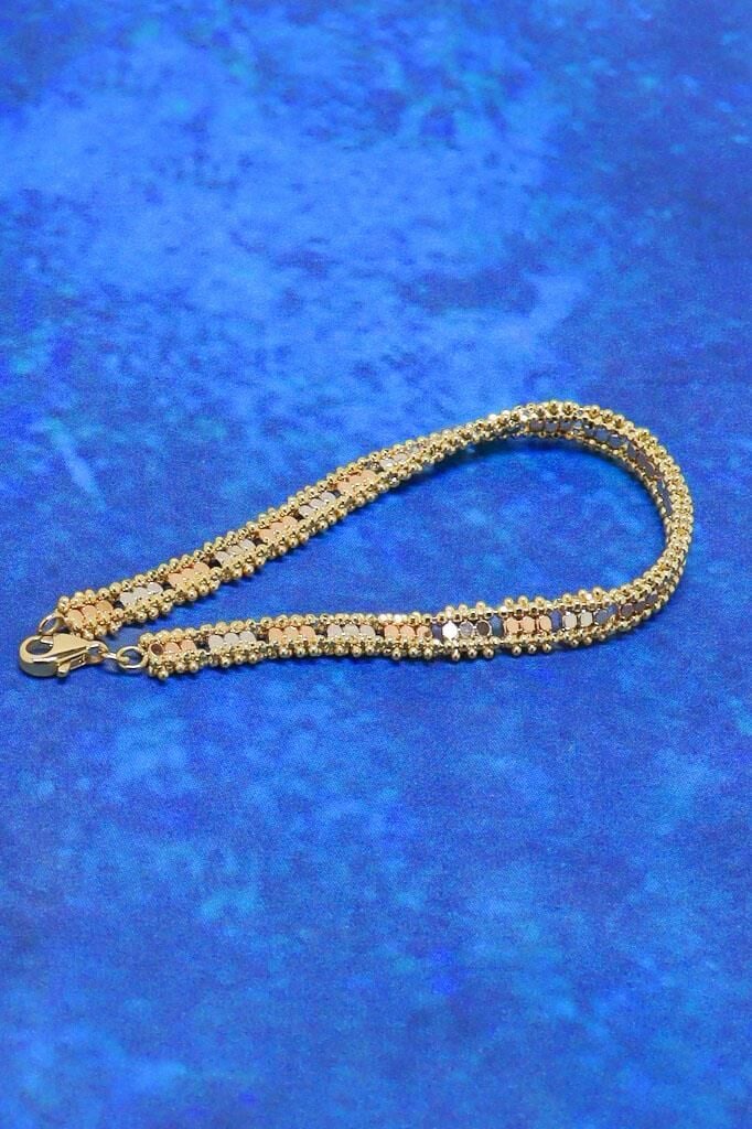 The Queen Üç Renk Altın 14 Ayar Bileklik