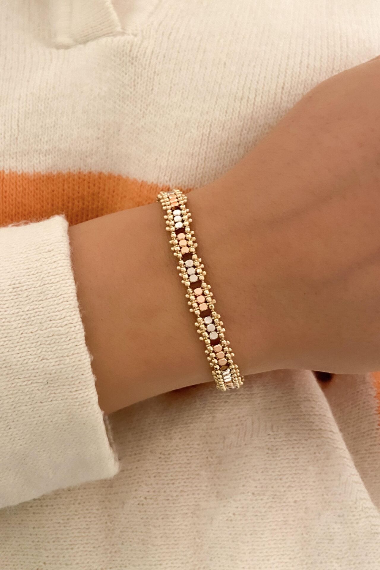 The Queen Üç Renk Altın 14 Ayar Bileklik