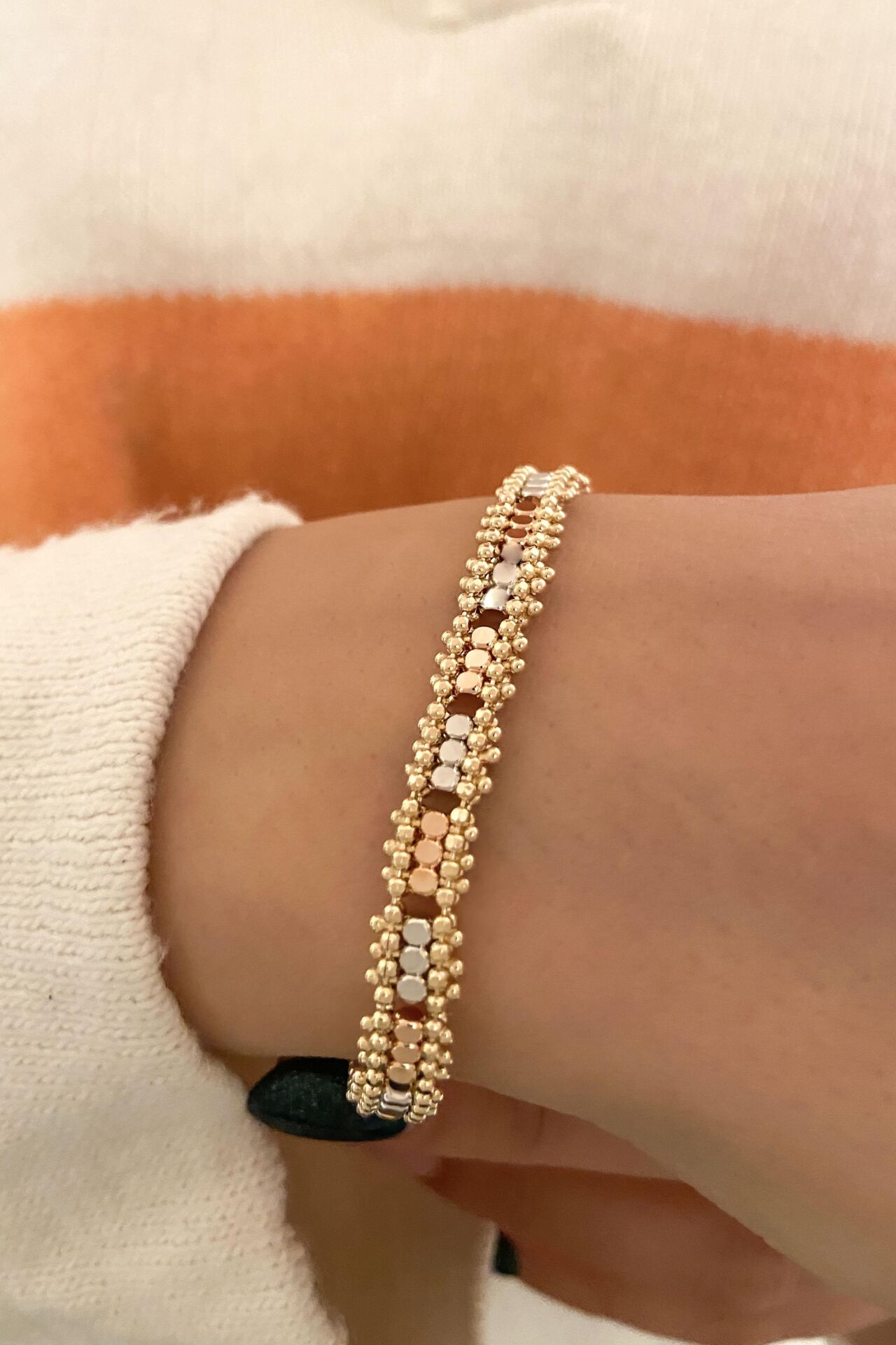 The Queen Üç Renk Altın 14 Ayar Bileklik