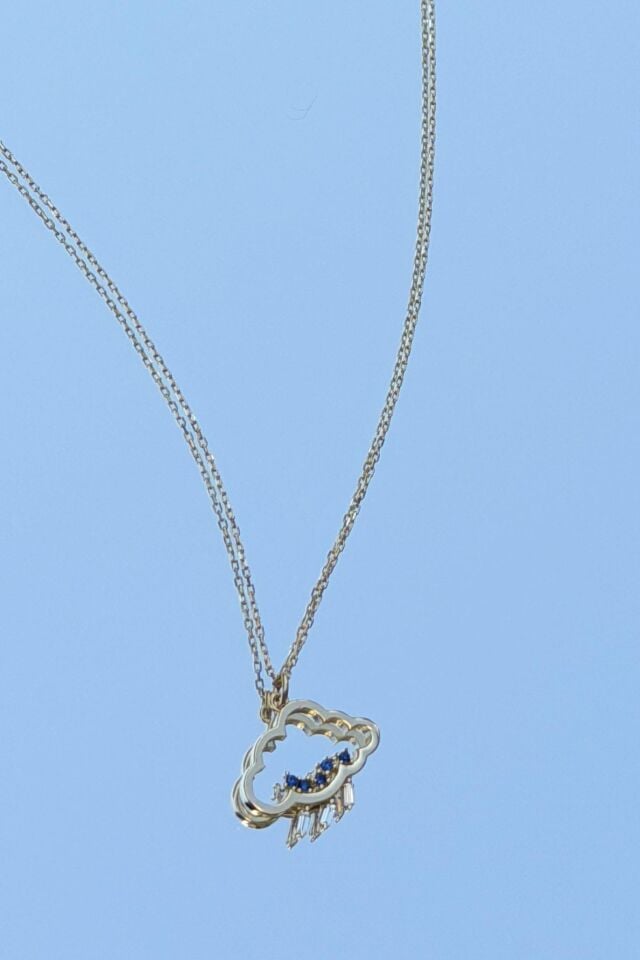 Yağmur - Bulut Kolye 14 Ayar Altın