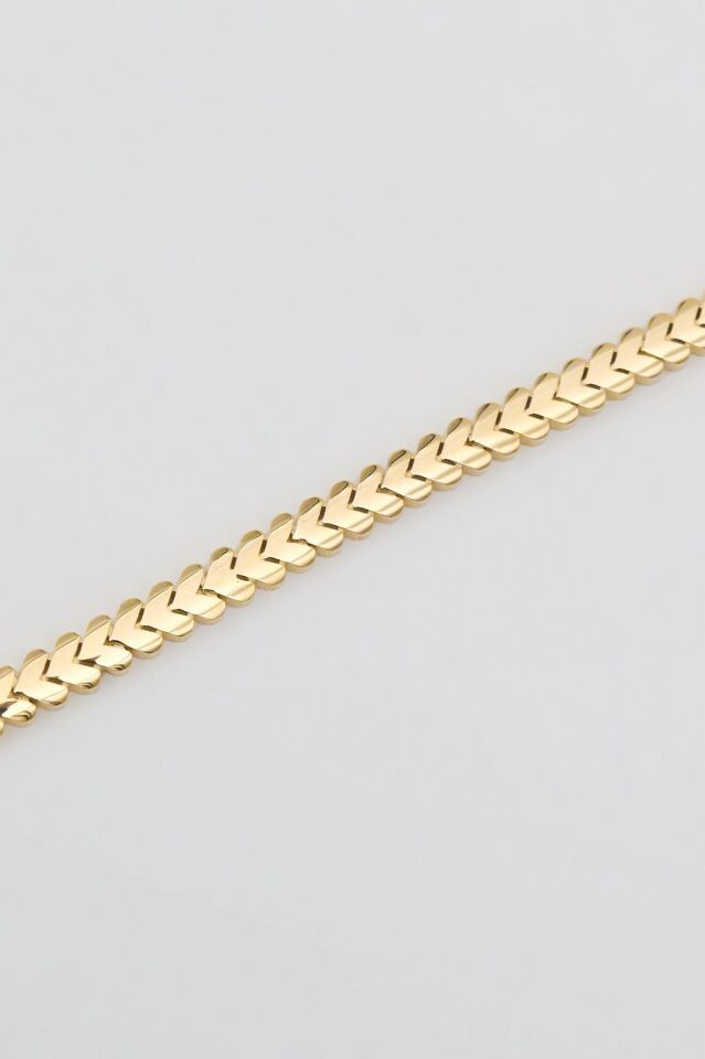 Kalp Başak Bileklik 14 Ayar Altın