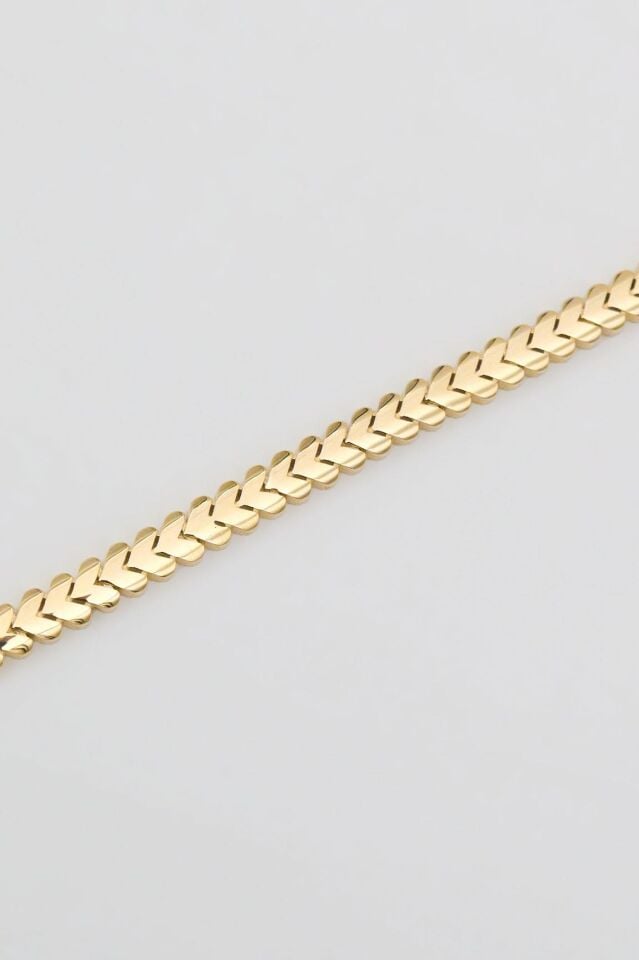 Kalp Başak Bileklik 14 Ayar Altın