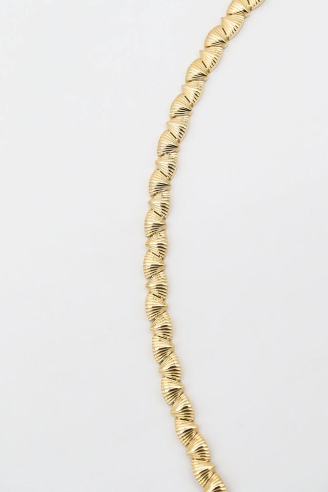 Deniz Kabuğu Su Yolu Bileklik 14 Ayar Altın