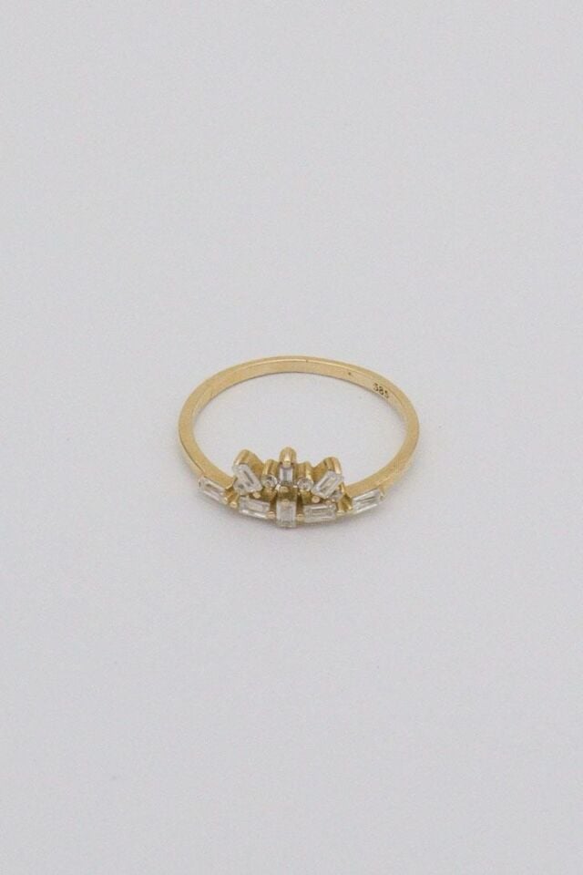 Yarım Güneş Yüzük 14 Ayar Altın