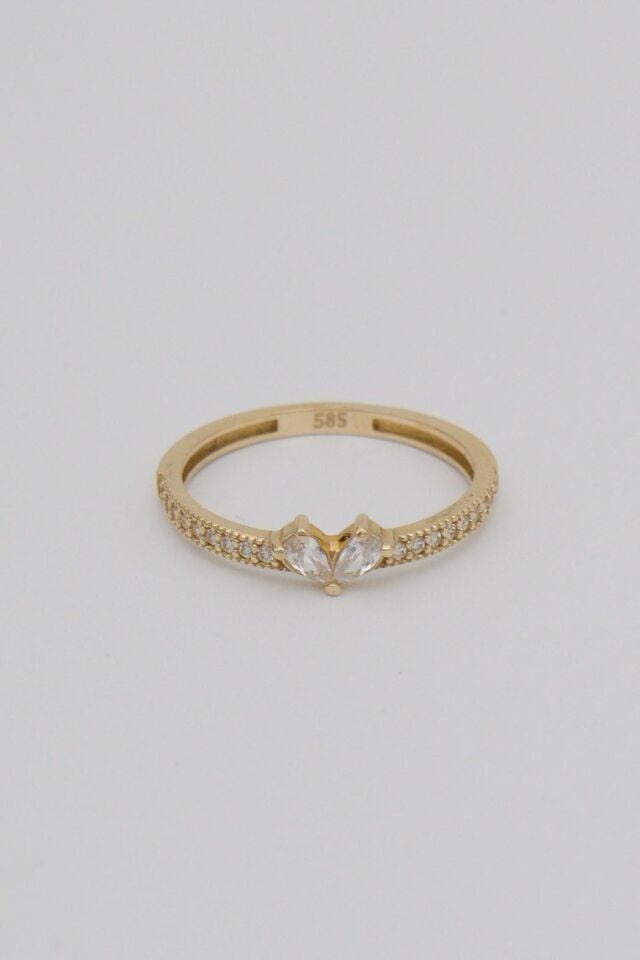 Markizden Minimal Kalp 14 Ayar Altın Yüzük