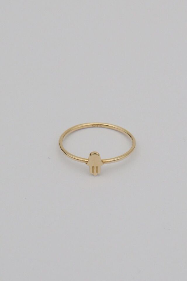 Fatma Ananın Eli Minimal Yüzük 14 Ayar Altın