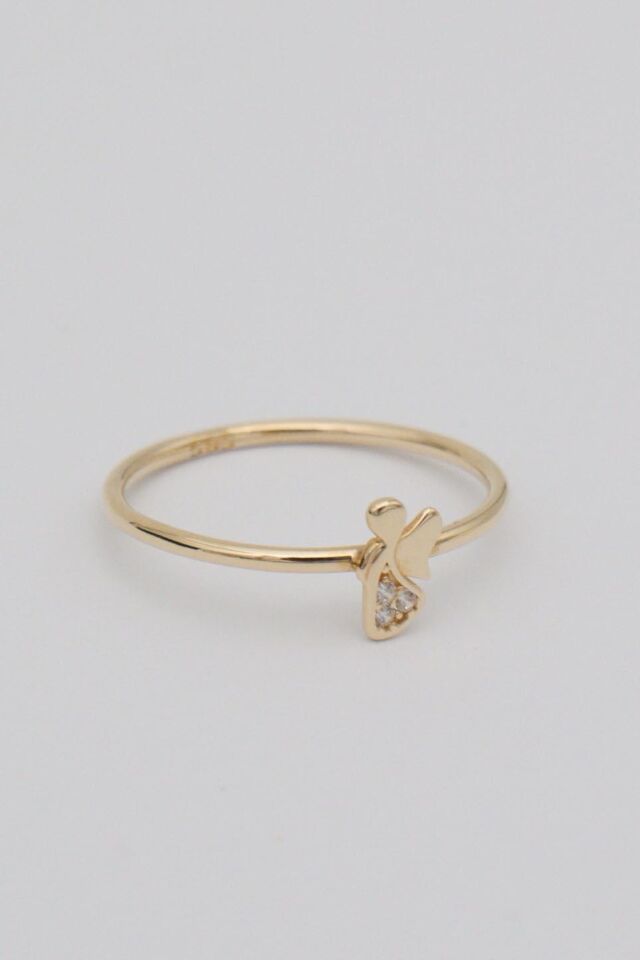 Minimal Melek Yüzük 14 Ayar Altın