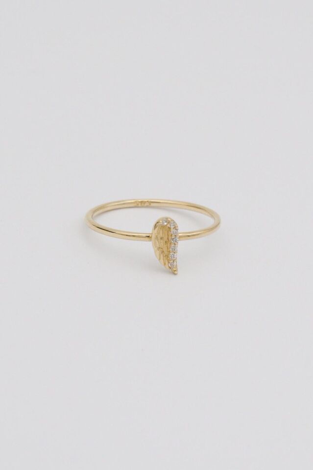 Melek Kanadı 14 Ayar Altın Yüzük