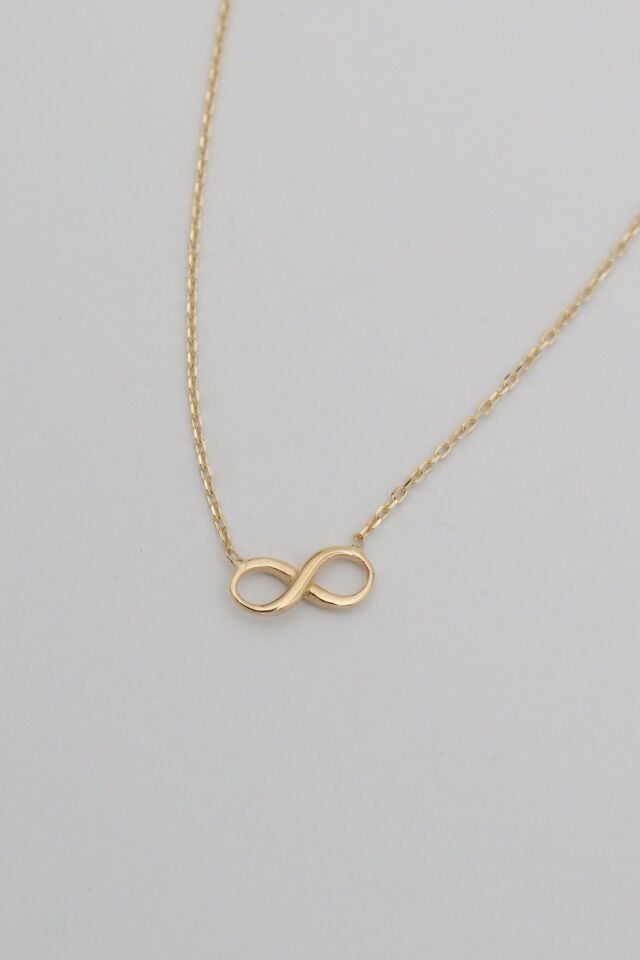 Minimal Sonsuzluk 14 Ayar Altın Kolye