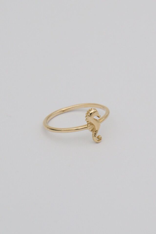 Minimal Deniz Atı 14 Ayar Altın Yüzük