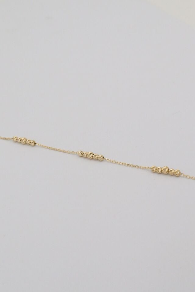 İrili-Ufaklı Dorika Bileklik 14 Ayar Altın