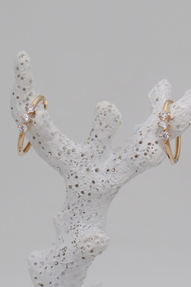 Tria 14 Ayar Altın Halka Küpe