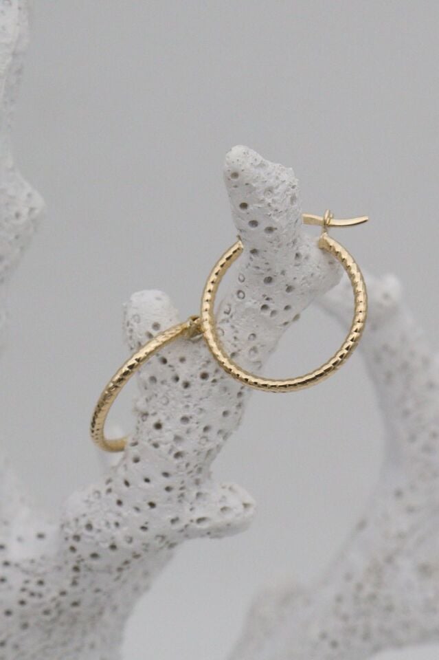 14 Ayar Altın İnce Dövme Küpe