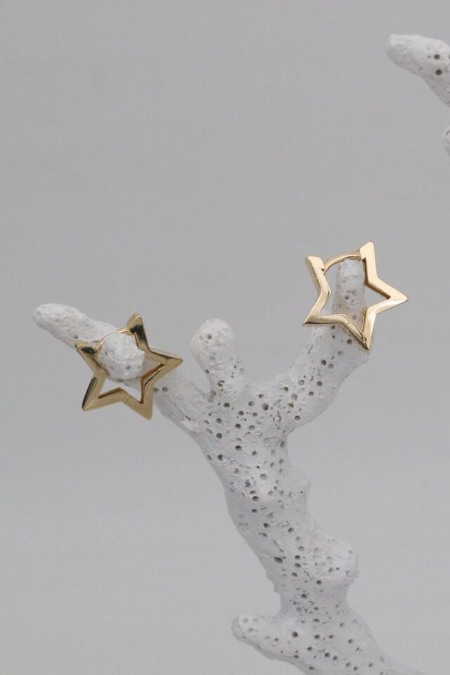 14 Ayar Mini Yıldız Küpe