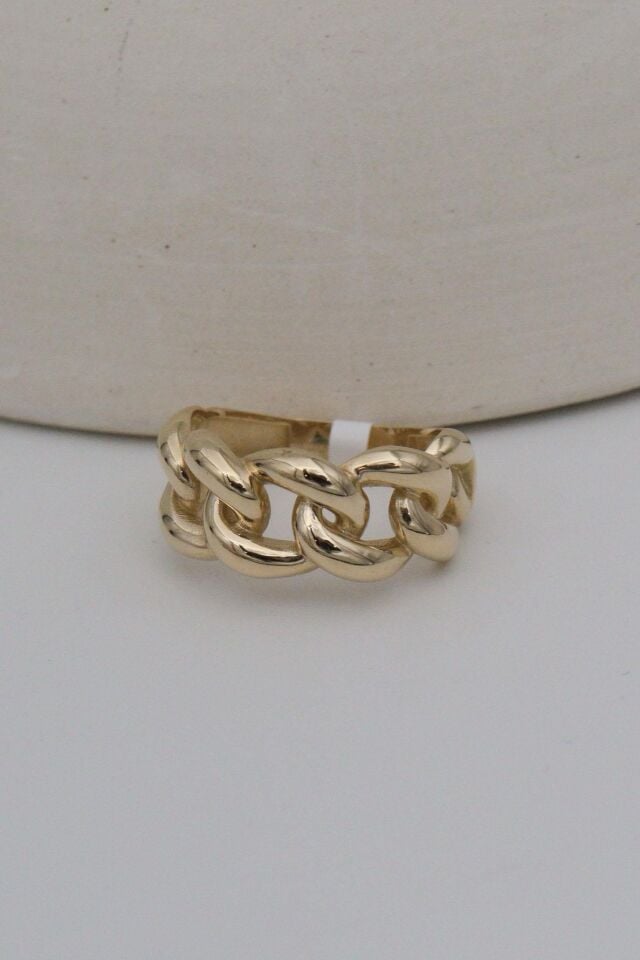 Kalın Bombeli Gurme 14 Ayar Altın Yüzük