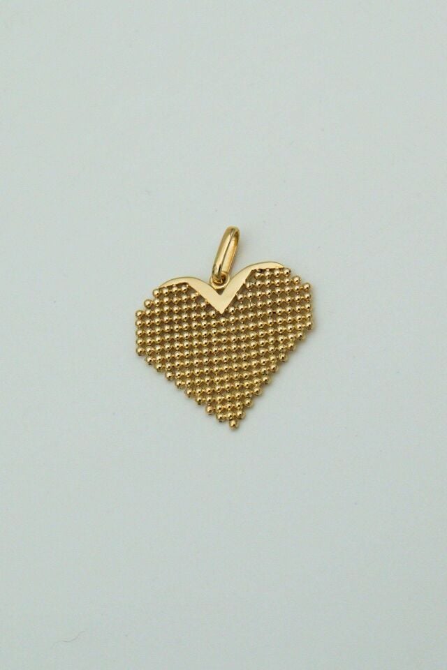 Hareketli Kalp 14 Ayar Altın Kolye