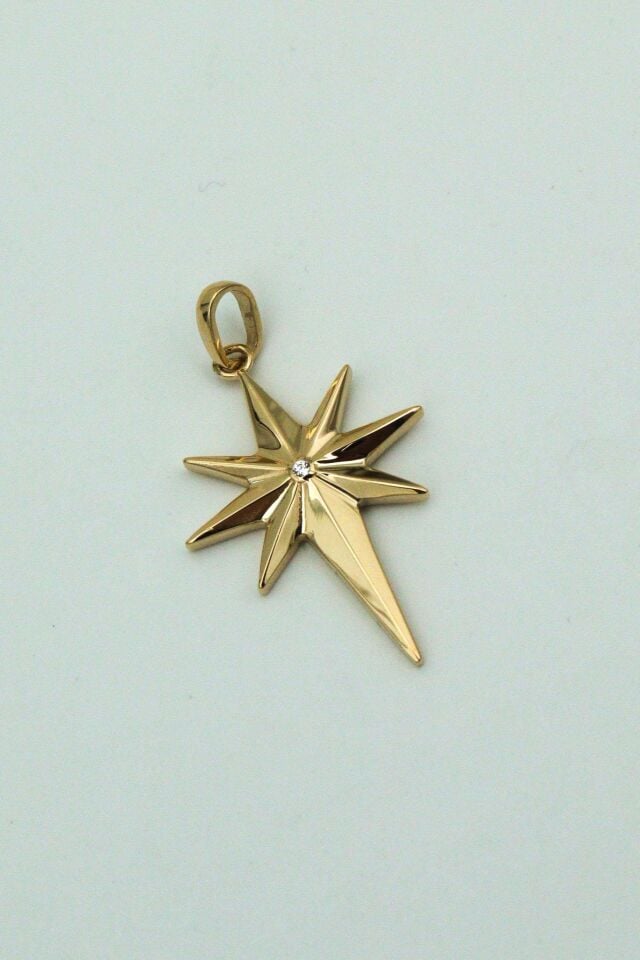 14 Ayar Altın Kutup Yıldızı Kolye