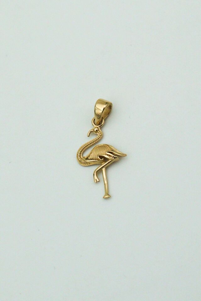 14 Ayar Altın Flamingo Kolye