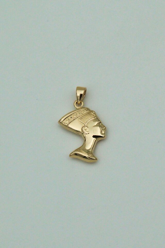 Nefertiti Büst 14 Ayar Altın Kolye