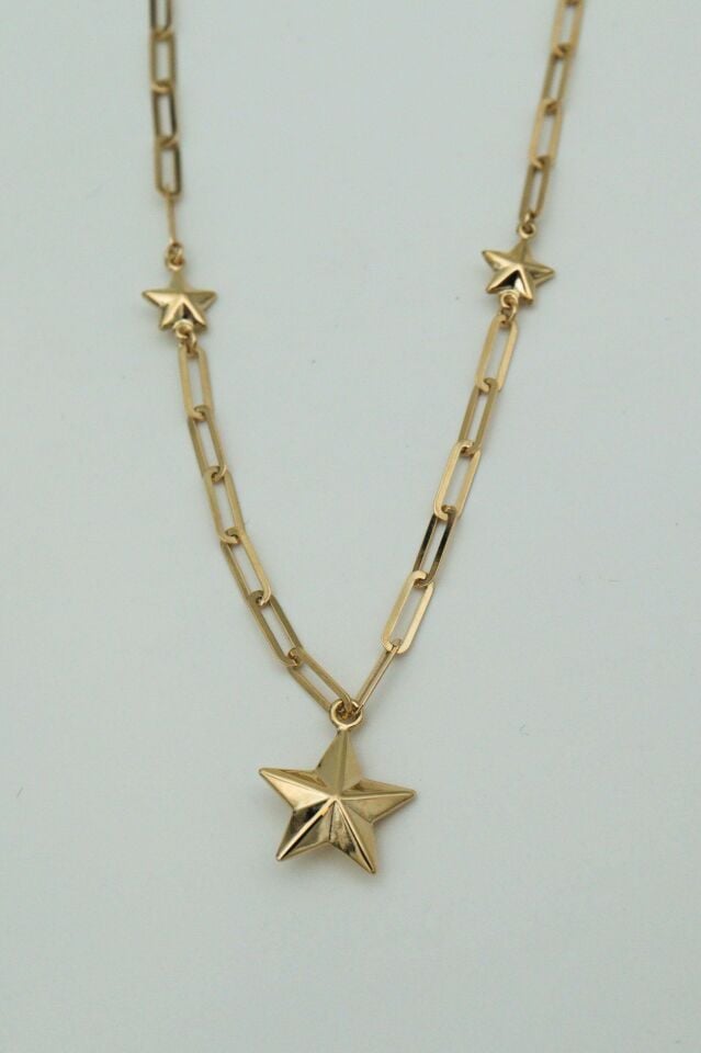 14 Ayar Altın Yıldızlı Kolye