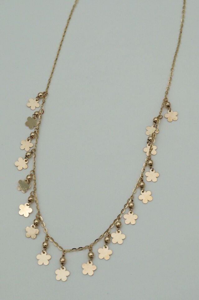 14 Ayar Altın Sallantılı Papatya Kolye