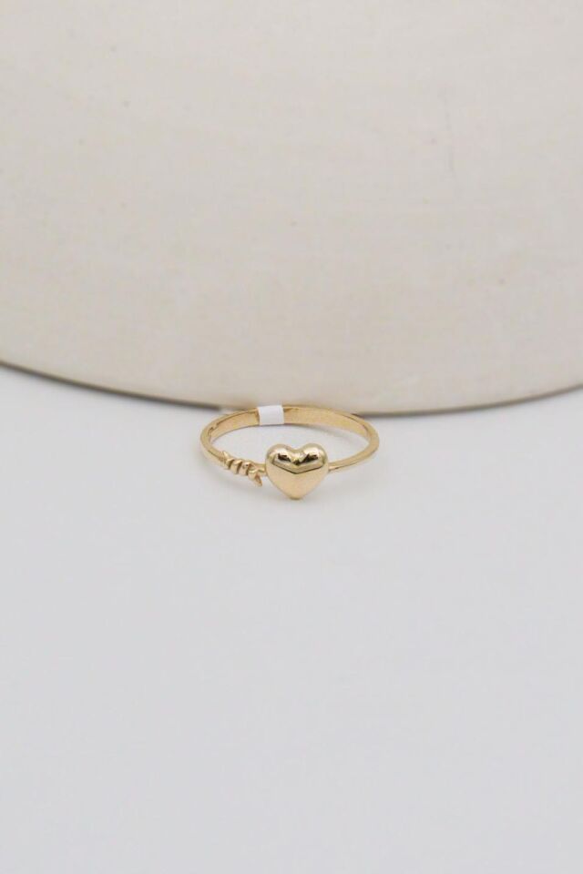 14 Ayar Altın Anahtarlı Kalp Yüzük