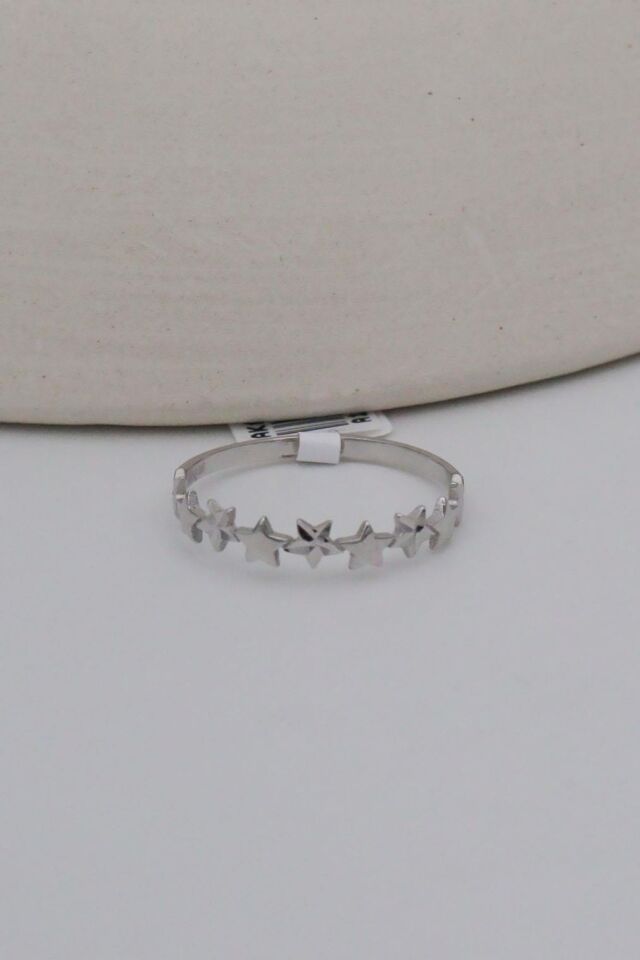 14 Ayar Altın Sıralı Yıldız Minimal Yüzük