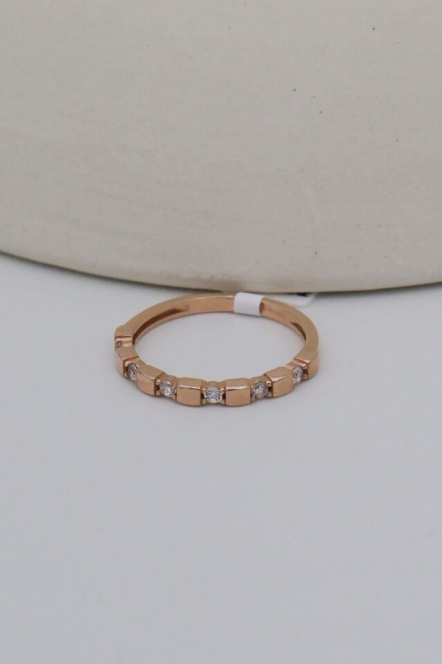 Küp&Taşlı 14 Ayar Rose Altın Yüzük