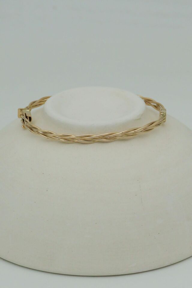 14 Ayar Altın 3'lü Örgü Kelepçe