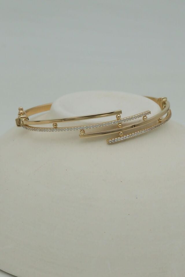 14 Ayar Altın Modern Kaburga Kelepçe