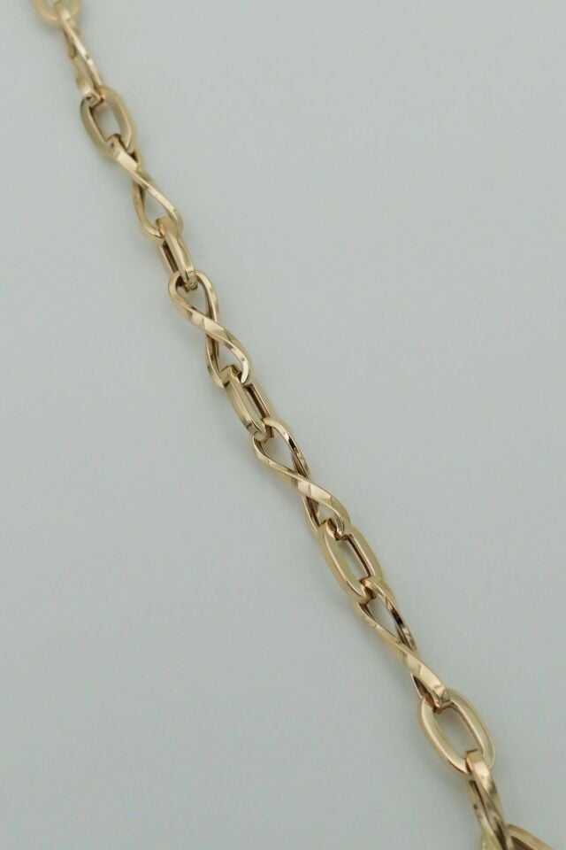 14 Ayar Altın Sonsuzluk Ara Parçalı Halo Bileklik