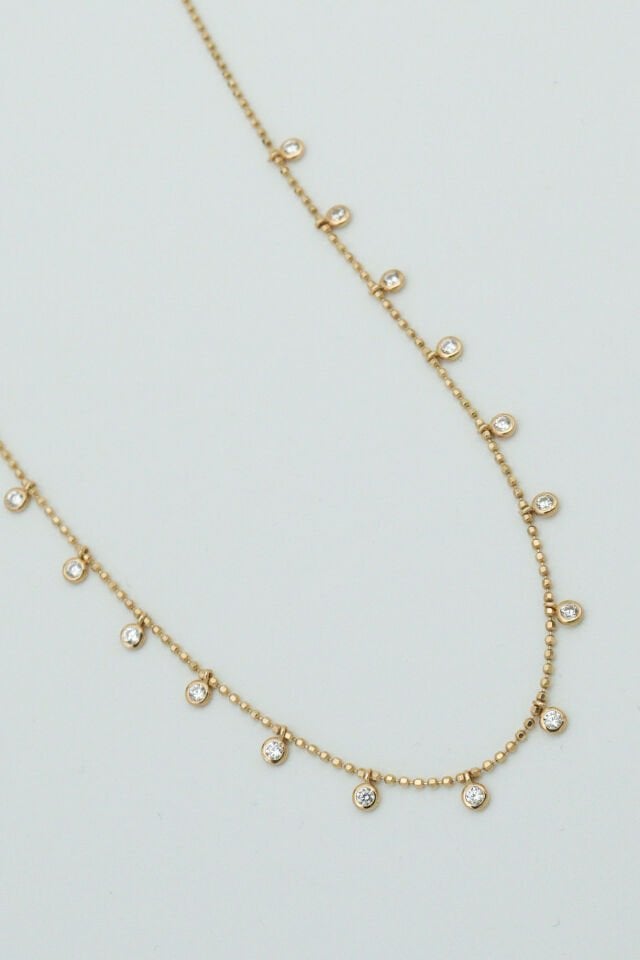 Tırnak Makası Zincirde Taş Sallantılı Zincir 14 Ayar Altın // Rez Ins. D.K.