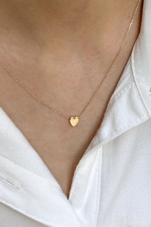 Küçük Kalp 14 Ayar Sarı Altın Kolye