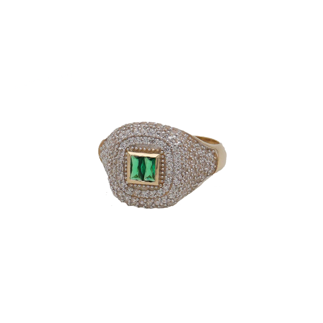 Işıltılı Yeşil Baget Yüzük - Görsel 3