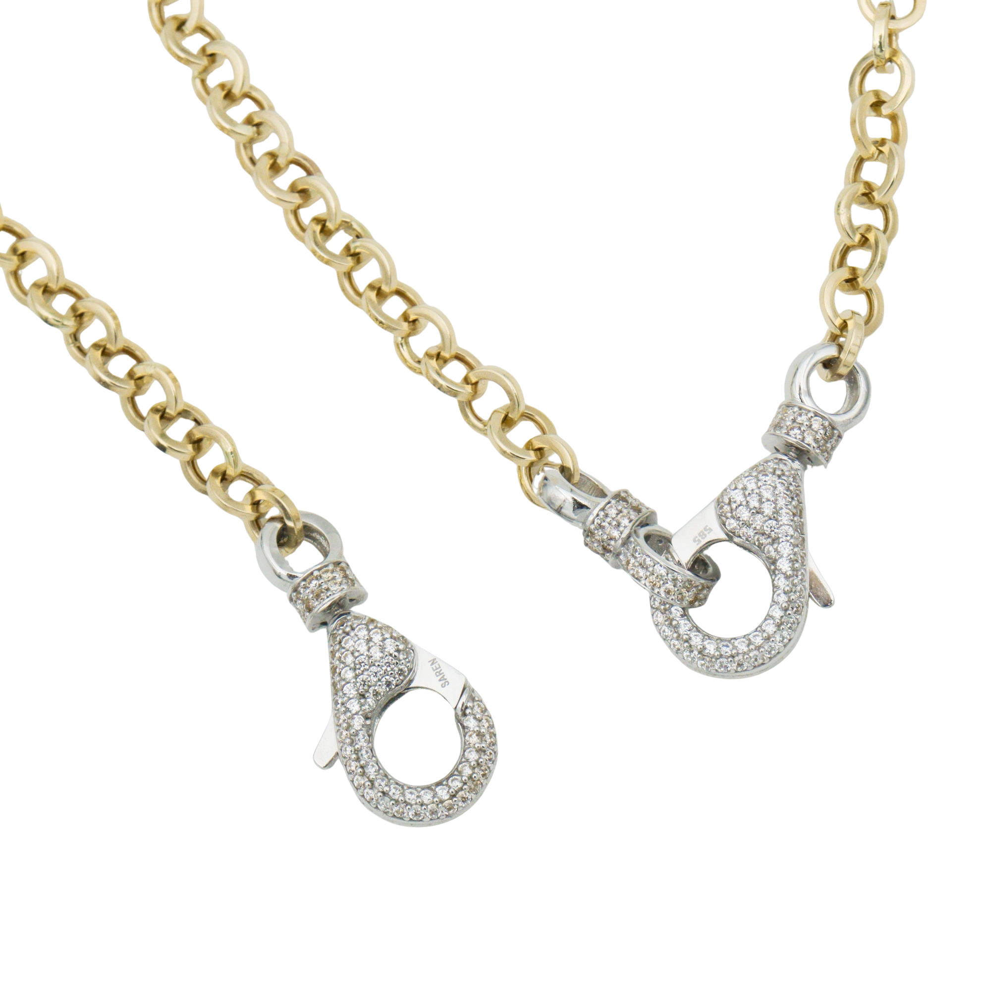 Halka Zincir Taşlı Charm Kilit Set - Görsel 4