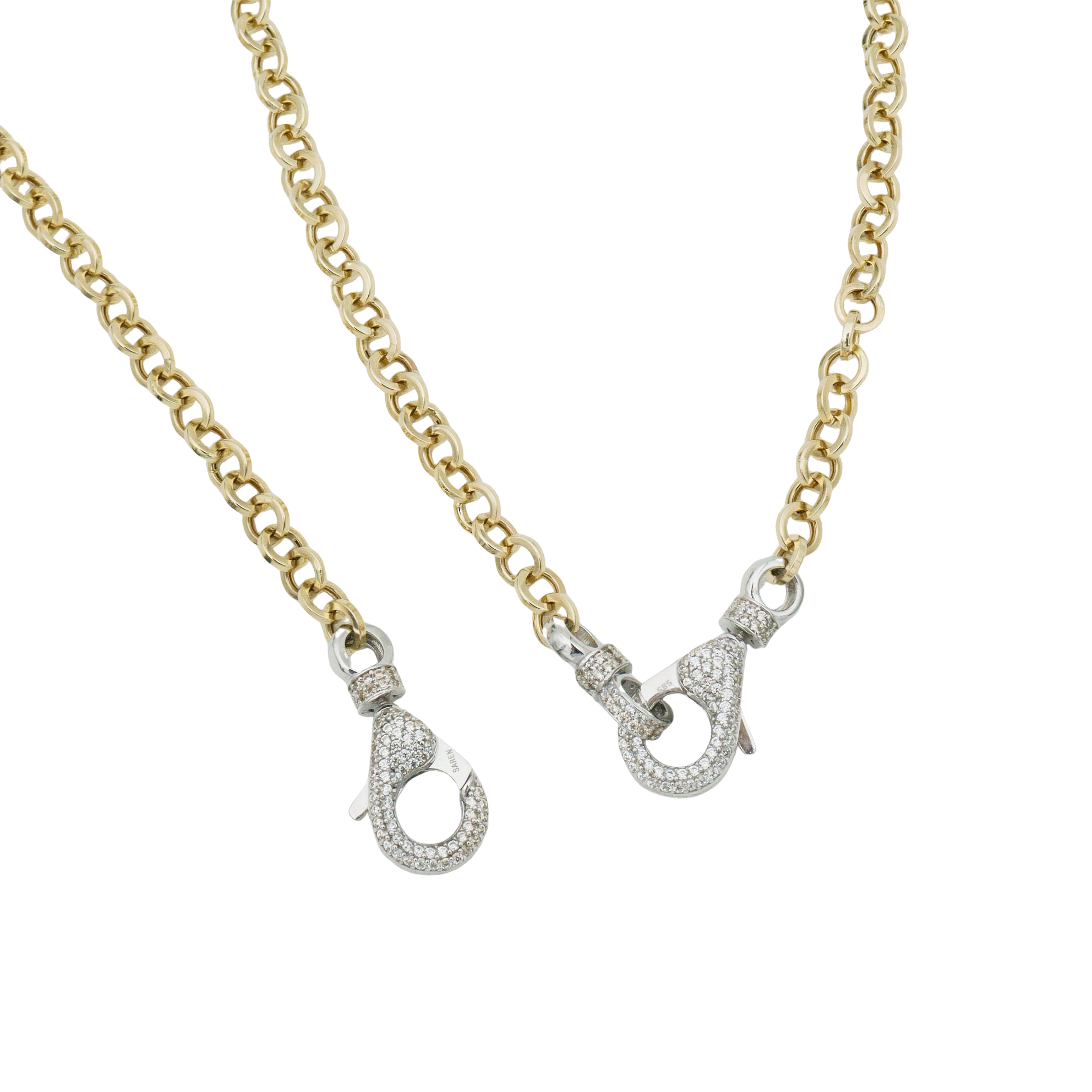 Halka Zincir Taşlı Charm Kilit Set - Görsel 2