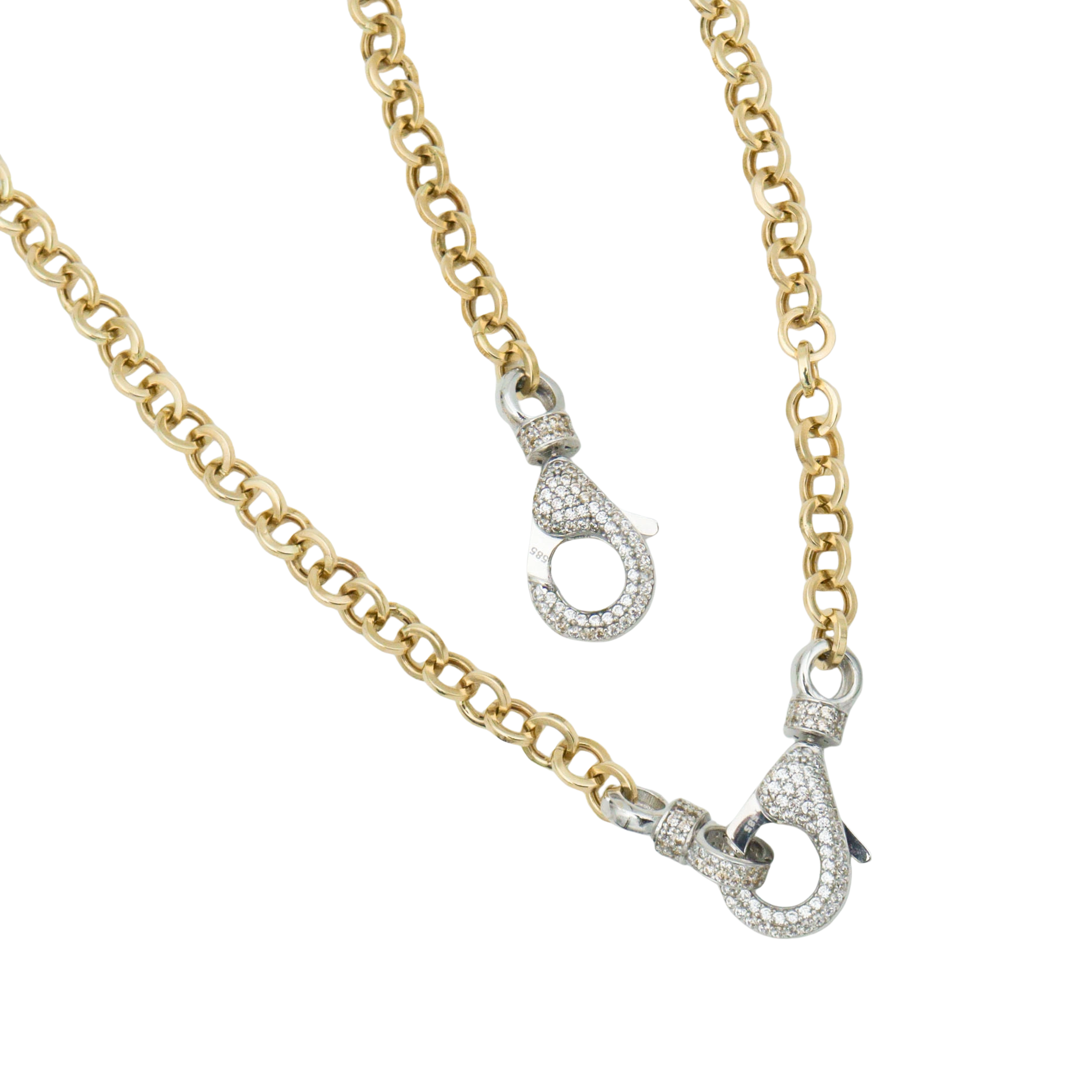 Halka Zincir Taşlı Charm Kilit Set
